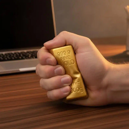 Slow Rebound PU Sensory Toy New Soft Gold Brick Squeeze Toys Gold Bars Decompression Toy For Kids