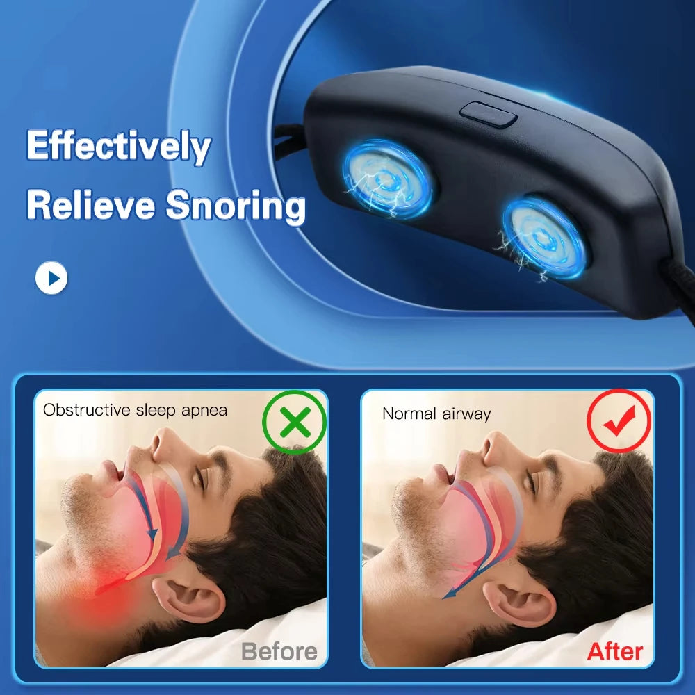Electric Throat  Anti-Snoring Device EMS Pulse Stop Snore Sleep Instrument Hanging Ear Anti-Snoring Device Snoring Corrector