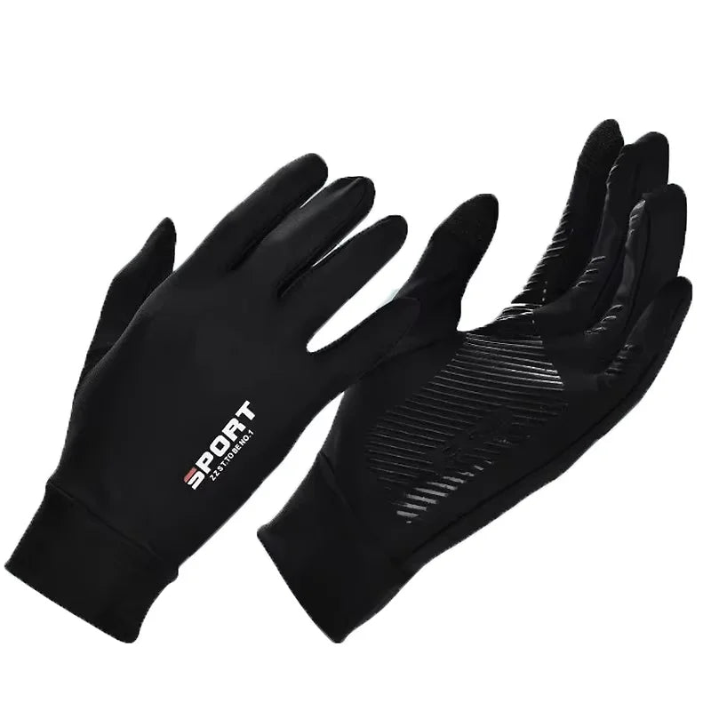 Summer Ice Silk Touchscreen Gloves Anti-Slip Waterproof Sunscreen Outdoor Gloves for Fishing Cycling