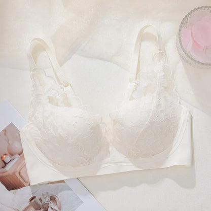 French Sexy Lace Bra and Panty Set for Women, Push Up Wireless Bralette, Comfortable & Breathable Small Chest, Bestseller MOYISU