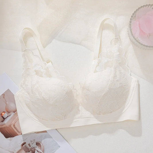 French Sexy Lace Bra and Panty Set for Women, Push Up Wireless Bralette, Comfortable & Breathable Small Chest, Bestseller MOYISU