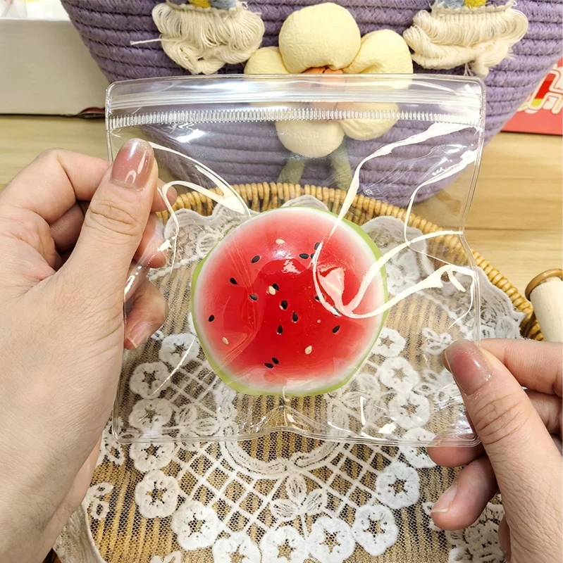 Soft Squishy Toy Cute Fruits Vegetable Squeeze Toys Eggplant Carrot Cucumber Watermelon Simulation Fidget Toy Anxiety Relief Toy