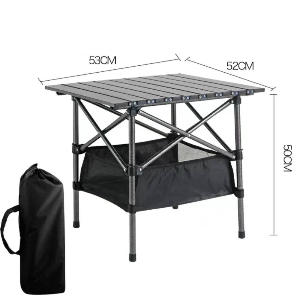 2025 Portable Folding Table Camping Table Outdoor Folding Storage Long Table Easy To Install With Net Bag Black Camping Desk