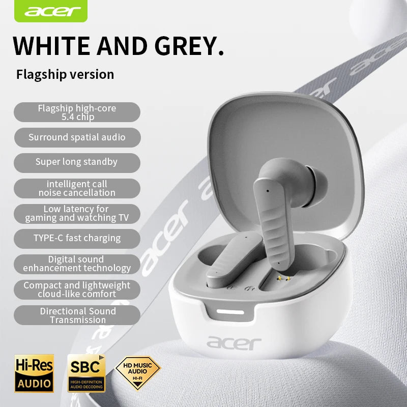 Acer Ohr503 Wireless Headphones, In-Ear Design, Bluetooth Headphones, Stereo Sound Quality, Comfortable to Wear, Suitable for Sports, Running, and Cycling, Compatible with Mobile Phones, Tablets, Android and Ios Systems