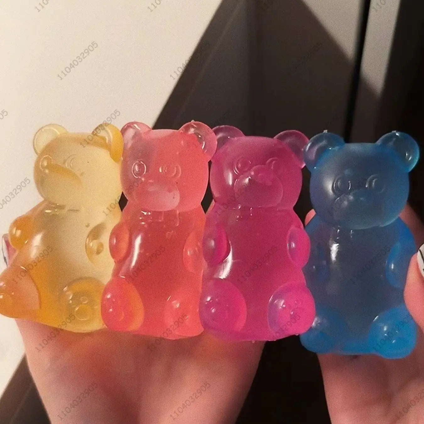 Gummy Bear Fudge Squeeze Toy Colorful Jelly Bean Gummy Candy Fidget Toy Anti Stress Release Hand Relax Toy