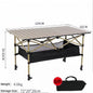 Height Adjustable Camping Table Tall Large Outdoor Folding Camping Table With Wide Base Anti-Sink Legs&Carry Bag For BBQ Beach