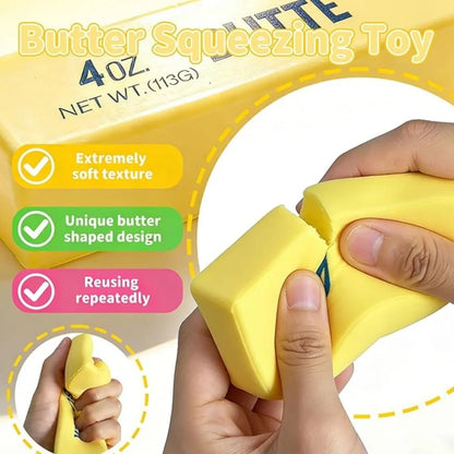 Soft Silicone Food Squishy Toy Butter Chocolate Block Slow Rebound Squeeze Toy Anxiety Relief Sensory Fidget Toy for Adults Gift