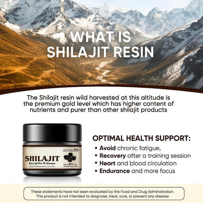Shilajit Pure Himalayan Organic Shilajit Resin - with Fulvic Acid & 85+ Trace Minerals Complex for Energy & lmmune Support 600mg