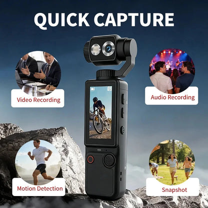 4K Hd Wifi Sports Wearable Camera Hold In Hand Travel Bicycle Driver Recorder Mini Sports Cam For Motorcycle and Vlogging