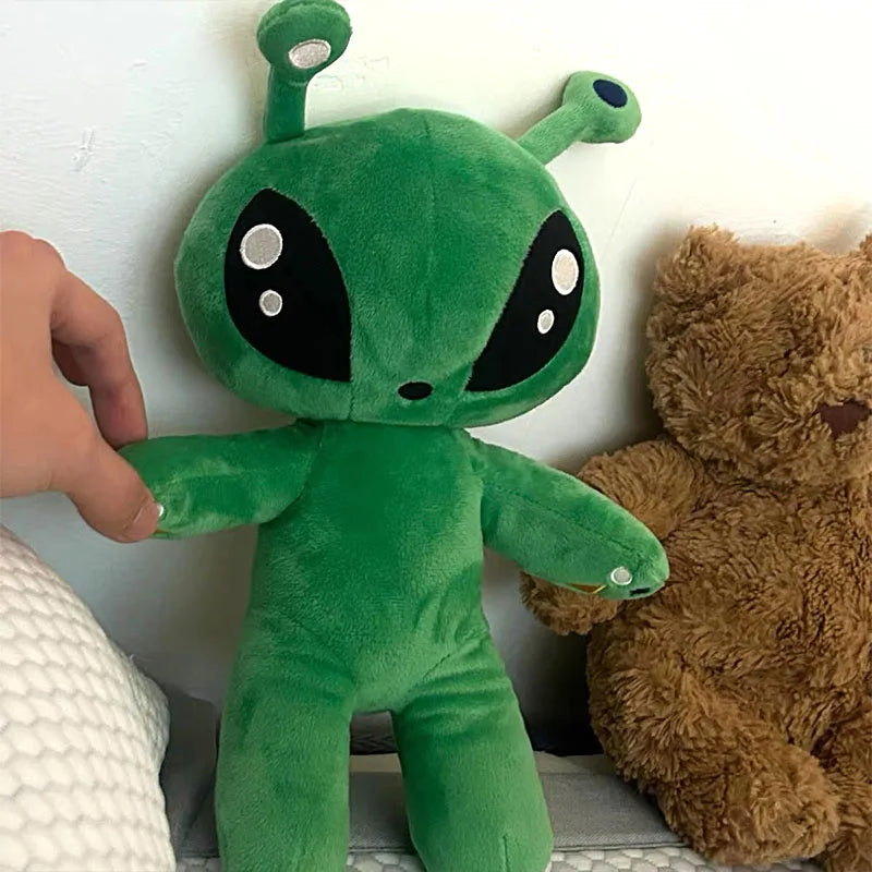 15/35CM Green Alien Kawaii Plush Toys Cute Soft Stuffed Pillow Doll Cartoon Anime Dolls for Kid Birthday Christmas Gift