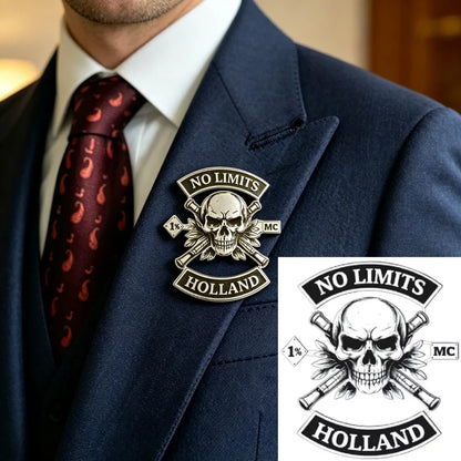 Customized Engraved Hip‑Hop Brooch Cool Stylish Personalized Unique Badge Gift for Motorcycle Lovers Bikers Men Accessories