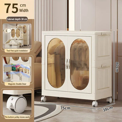 Foldable Baby Closet Plastic Infant Wardrobe Children's Clothing Storage Cabinet for Home Bedroom No Installation Needed