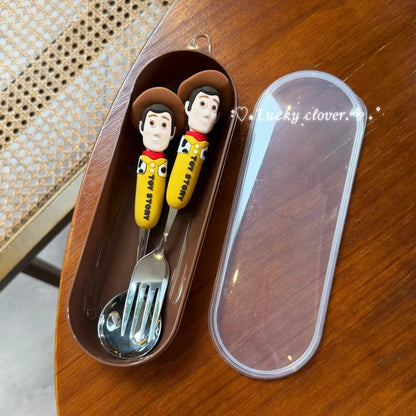 Toy Story 5 Spoon Fork Cutlery Set Woody Buzz Lightyear Jessie Forky Alien Cartoon Character Birthday Christmas Gift For Fans