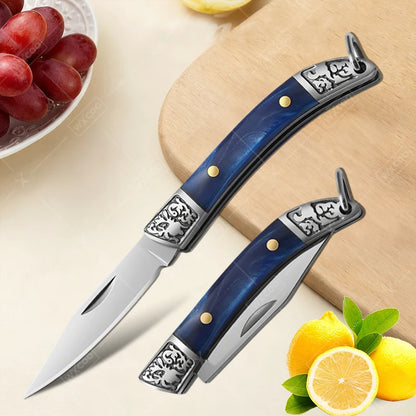 Stainless Steel Mini Pocket Knife Fruit Paring Knife with Non-slip Handle Multifunctional Folding Knife for Household Cooking