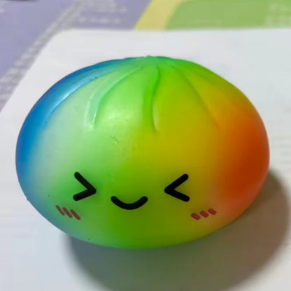 Simulation Bun Decompression Toy Fidget Toy Colorful Dough Dumpling Squeeze Ball Rebound Pinch Fun Children's Birthday Gift