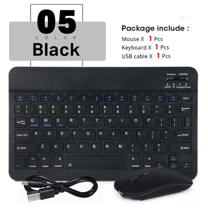 Hebrew/Spanish//Russian/Korean Portable 10 inch Wireless Keyboard and Keyboard set For iPad Samsung Tablet Laptop IOS Android