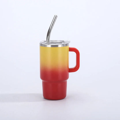 Portable Mini Handle Gradient Color 4oz Car Stainless Steel Insulated Thermos Cold Beverage Camping Outdoor Living Home Goods