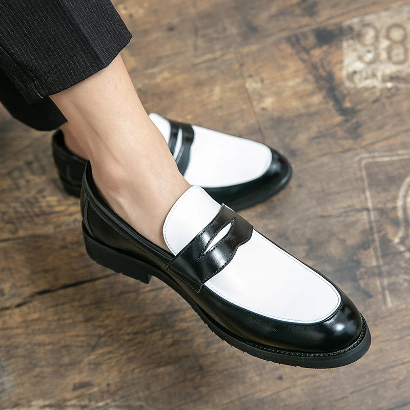 Classic Formal Leather Shoes Men Retro Casual Business Shoes Men Slip On Social Men's Dress Shoes Leather Loafers Male