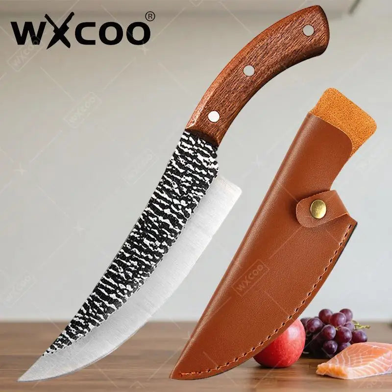 WXCOO Professional Kitchen Chef Boning Knife Forged Stainless Steel Handmade Fishing Knife Meat Cleaver Butcher Knife