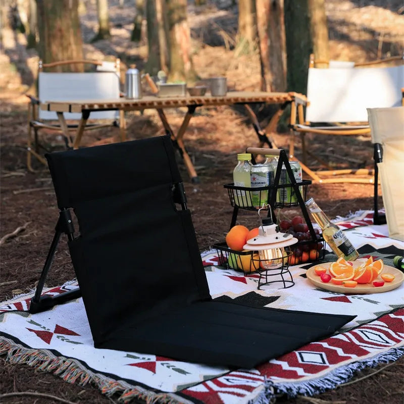 Lightweight Portable Outdoor Folding Beach Chair picnic groud seat One-Piece Backrest Design for Camping Travel Leisure No Legs