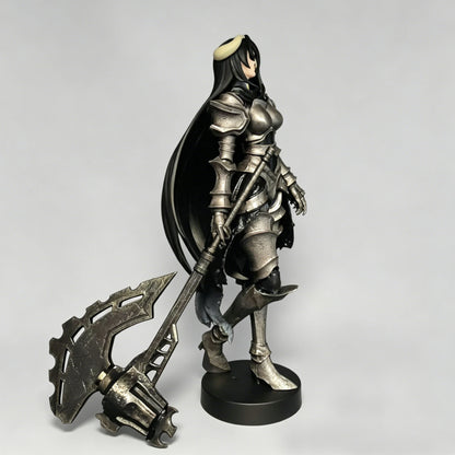 Overlord Armor Ver Figure 24cm Long Hair Demon Horns Battle Axe Statue Anime Model Heavy Metal Texture Armor Knight Figure