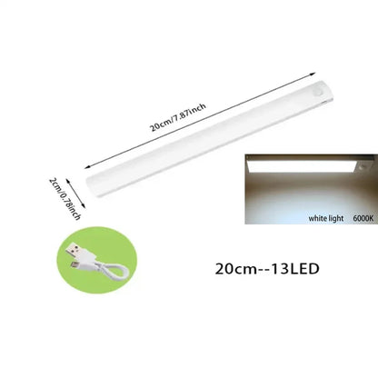 Under Cupboard Kitchen Lights Cabinet Light Motion Sensor Indoor Rechargeable Strip Wardrobe Lighting Battery Operated Magnetic
