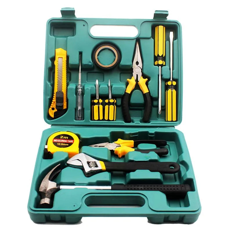 Tools Set General House hold Hand Tool Kit with Plastic Toolbox Storage Case Used to Car repair And home Repair