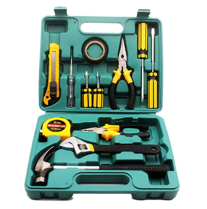Tools Set General House hold Hand Tool Kit with Plastic Toolbox Storage Case Used to Car repair And home Repair