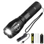 KDULIT T6 LED Flashlights Camping Torch 5 Light Modes Zoom Light Aluminum Alloys Waterproof Material External 18650 Battery