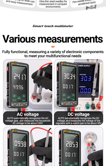 ANENG 683 Inteligentny Multimetr Akumulatorowy Wysokiej Klasy Dotykowy 6000 Zliczeń Multimetro Tester Multitester AC/DC Napięcie Prąd Narzędzie