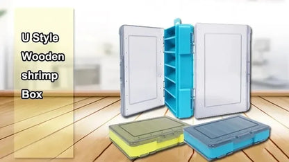 Luya Accessories Box U Size Wooden Shrimp Box Bait Box Storage Box VIB Minobo Climb Transparent