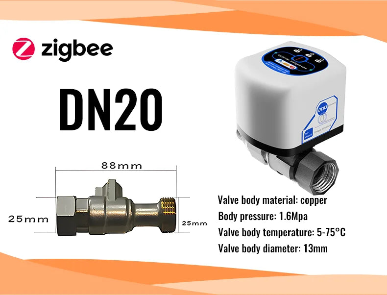 eWelink Zigbee Intelligent Valve DN15/DN20/DN25 App Rmote Control Works With Salutel/Alexa/Alice/Google Assistant/Smart Things