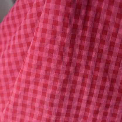 140x50cm Rose Red Bubble Polyester Cotton Plaid Spring DIY Shirt Top Dress Long Skirt Children's Clothing Cardigan Sewing Cloth