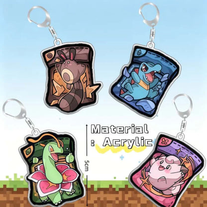 Keychain for Pokemon Kangaskhan Blastoise Acrylic Homemade Cartoon Anime Backpack Pendant Decoration Collection Fans Gift 5cm