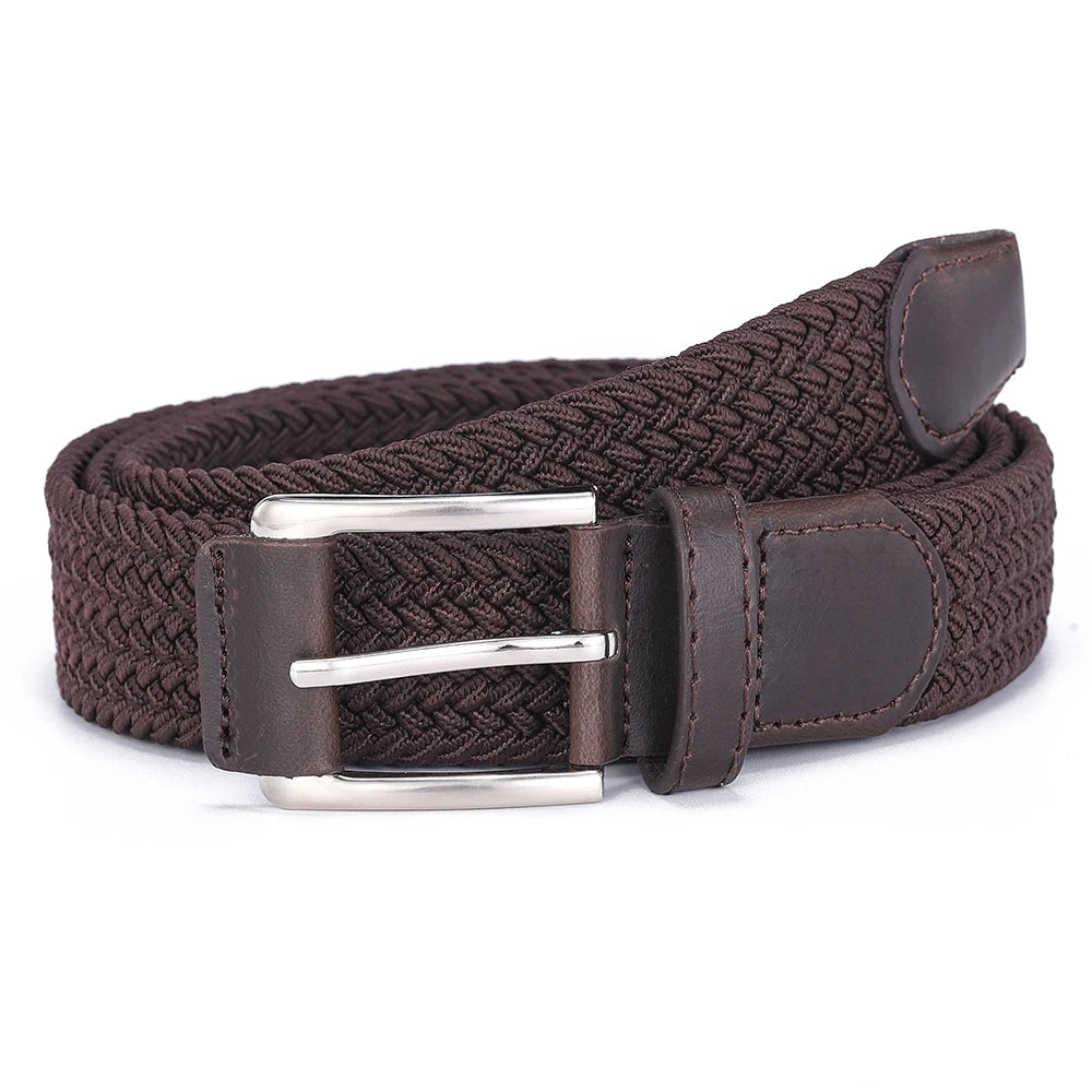 Casual Men's And Women's Woven Elastic Belt Outdoor Sports Stretch Jeans Designer Fashion Accessory for Men And Women