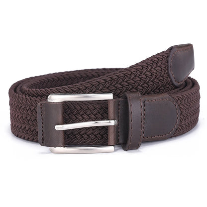 Casual Men's And Women's Woven Elastic Belt Outdoor Sports Stretch Jeans Designer Fashion Accessory for Men And Women