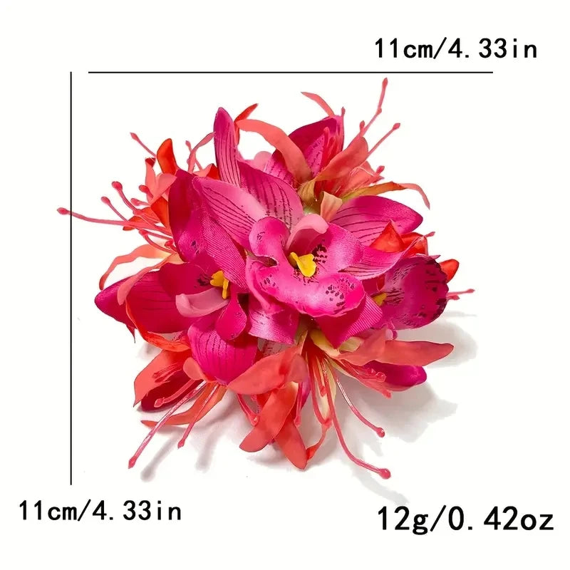 Large Sweet Equinox Flower Hair Clips Simulated Orchid Flower Hair Pins Beach Hawaii Vacation Foral Hair Clips Hair Accessories