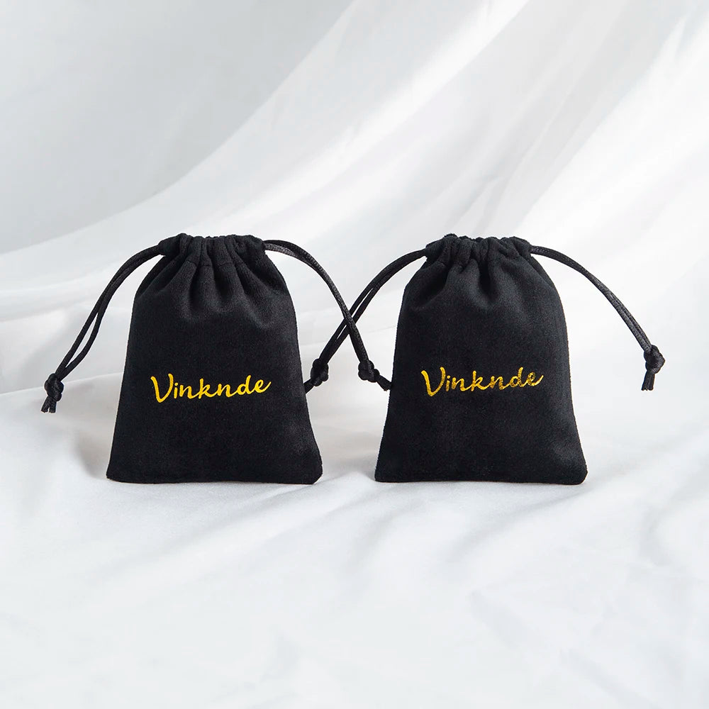 100pcs Custom Logo Jewelery Velvet Drawstring Bag Soft Champagne Velvet Suede Pouches Packaging for Wedding Party Gift Organizer