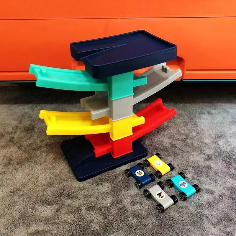 Children's Car Track Toy Multi‑layer Rail Car Toy Toddler Track 1‑2 Years Old Inertia Gliding Slide Racing Toy Boy Girl Gifts