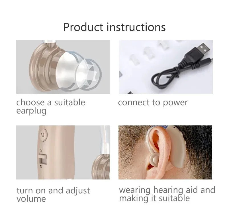 Bluetooth New cheap digit BTE Rechargeable Sound Amplifier Severe Hearing Aid For Deaf People Hearing Aid For The Deaf People