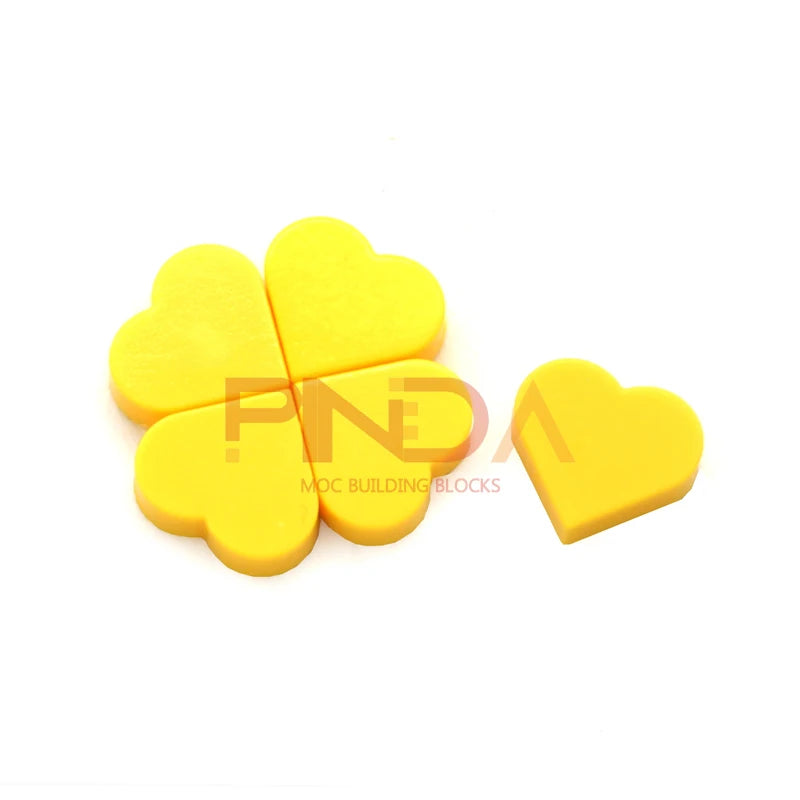 100pcs MOC 39739 Tile Round 1x1 Heart Building Blocks Sets Love Peach Compatible with Educational Creative Kids Children Toys