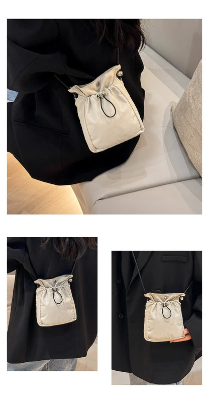 1× Nylon Crossbody Bag Soft Mini Phone Wallet Multifunctional Canvas Square Shoulder Bag Messenger Bag for Outdoor Hiking Travel
