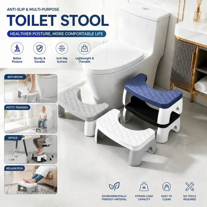 1 Pcs Anti-Slip Toilet Stool Thickened Bathroom Footstool Ergonomic Potty Step Helper Under Desk Footrest for Adults Kids