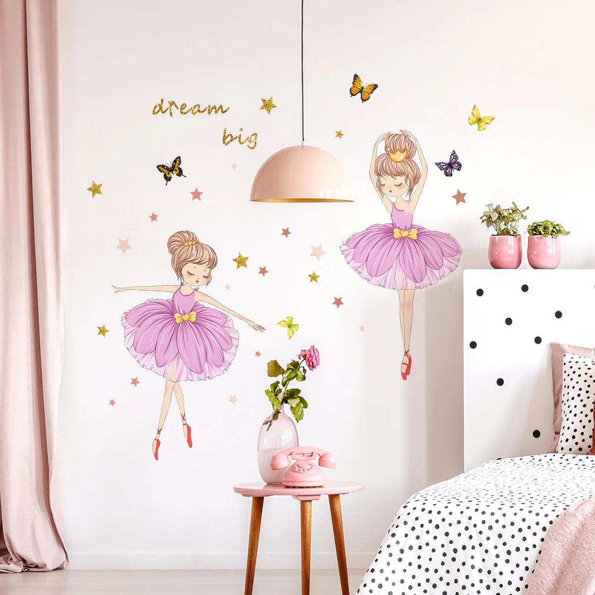 Ballet Girl Vinyl Child Wall Stickers For Baby Kids Room Decoration Adhesive Wallpaper Bedroom Accessories Room Decor Wall Art