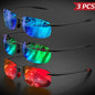 3PCS Ultra Light 11g TR90 Frameless Polarized Sunglasses - Flexible & Comfort Fit, Square Shape for Driving, Fishing, Outdoor