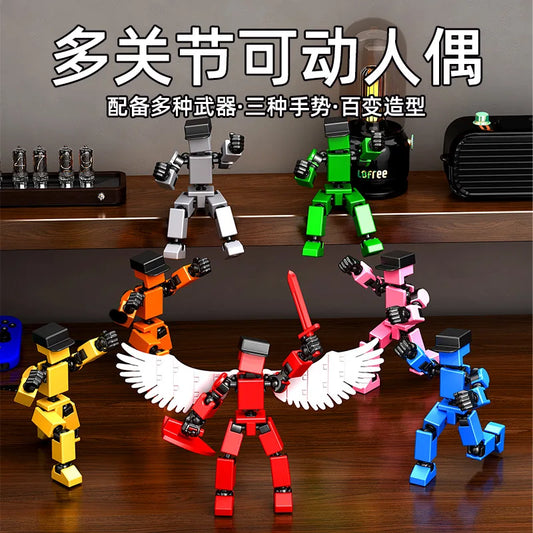 13 Action Figures Toys with Multiple Accessories Mini Action Figure Dummy Robot Assembly Completed Home Desk Decoration