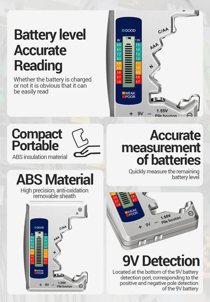 ANENG BT1688 Universal Card Battery Tester D C AA AAA N Battery Test Intuitive Detector Portable  9V 1.55V Button Cell Tools
