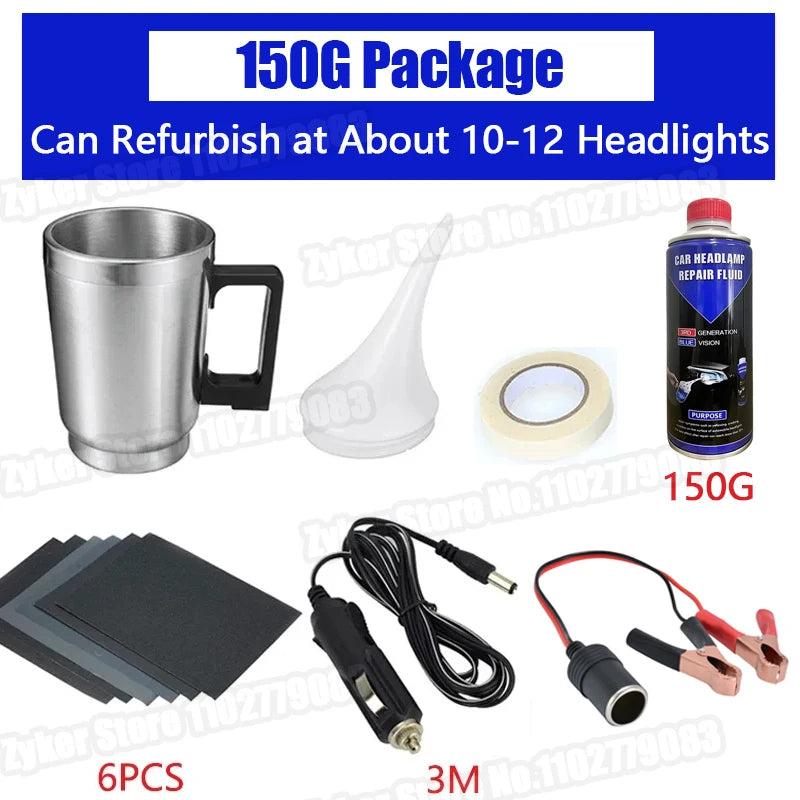 Car Headlight Chemical Polishing Kit Headlights Liquid Polymer Repair Fluid Scratch Remover Car Headlamp Liquid Restoration Kits
