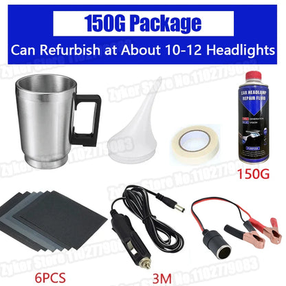 Car Headlight Chemical Polishing Kit Headlights Liquid Polymer Repair Fluid Scratch Remover Car Headlamp Liquid Restoration Kits