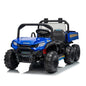 24V 4WD All-Terrain Kids Ride On Dump Truck Parental Remote Control 3 Speeds 2-Seater Off-Road Toy Car For Boys Girls